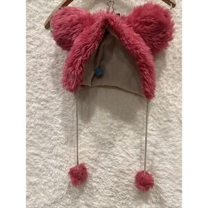 FREAKS AND FRIENDS Plushy Furry Fuzzy Hat Ears Costume One Size Hot Pink Pom Pom